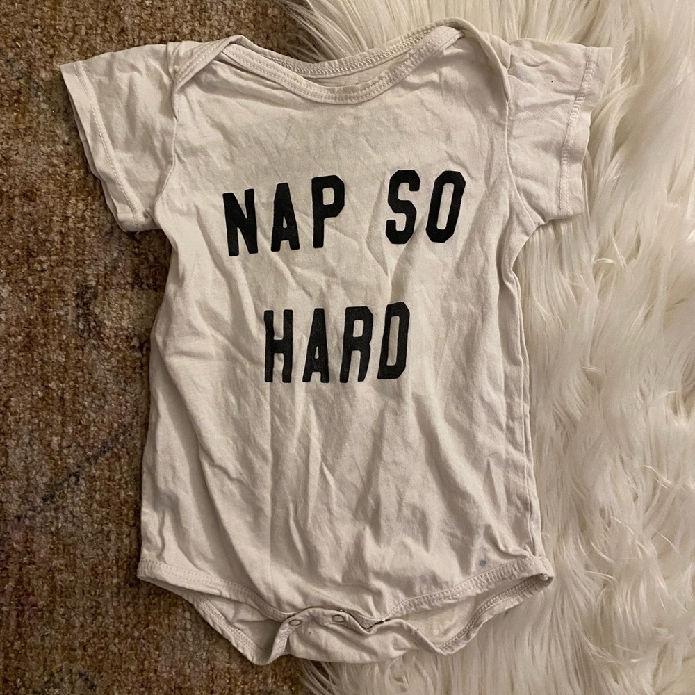 Jean & June organic cotton Nap So Hard onesie
